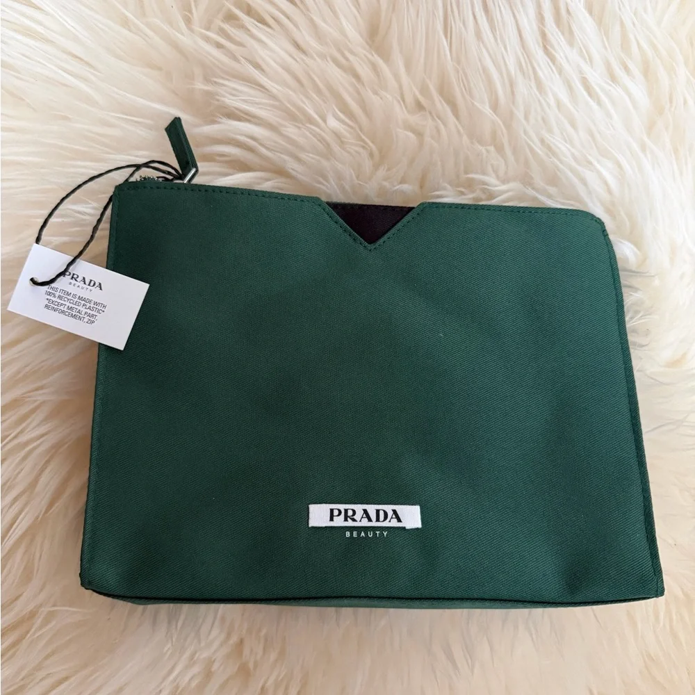 PRADA Green Toiletry Pouch. New